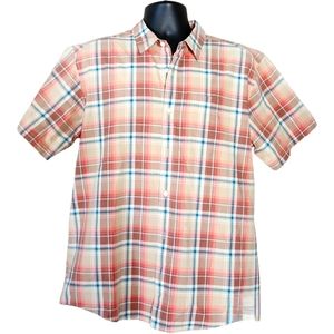 PATAGONIA Mens Short Sleeves Plaid Polo Large